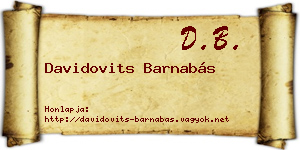 Davidovits Barnabás névjegykártya