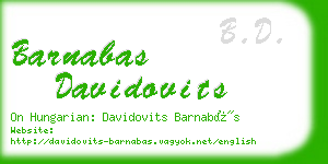 barnabas davidovits business card